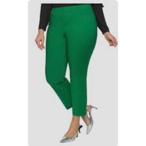 ELOQUII Kady Fit Green Ankle Pants Womens Size 22L Cotton Blend Trousers